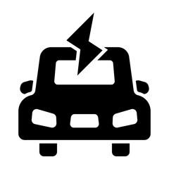 Electric Car Vector Glyph Icon Design