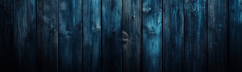 Obraz premium Dark blue wood plank wall texture background