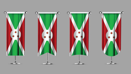Collection of Vertical Banners Featuring the BURUNDI Flag