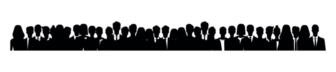 Crowd. Silhouette of a group of people. Gathering of people. Vector