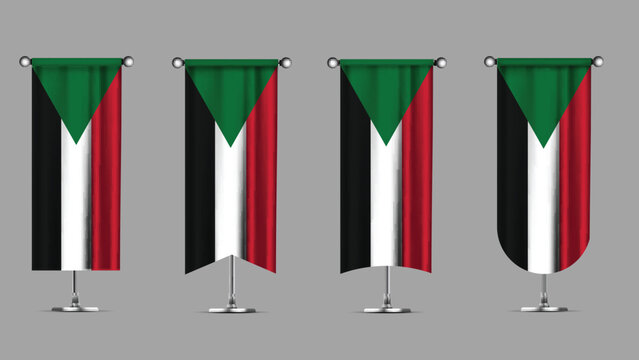 Collection of Vertical Banners Featuring the SUDAN Flag