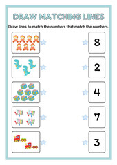 Draw, Read, Color, Learn, Numbers, Counting, Math, Education, Write, Draw, For Kids, Practice, Exercise, Worksheet, Test