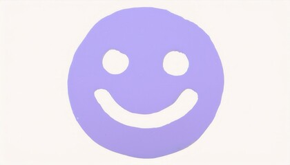 Fototapeta premium minimalist purple smiley face illustration for creative design projects, modern pop art aesthetics, and branding concepts