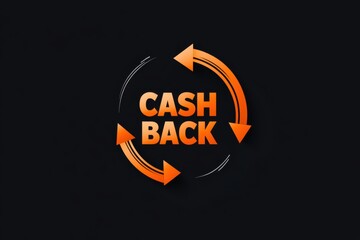 Vector illustration of the cashback emblem featuring arrows and bold text