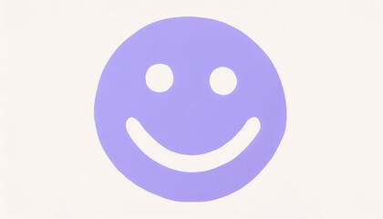 Fototapeta premium minimalist purple smiley face illustration for creative design projects, modern pop art aesthetics, and branding concepts