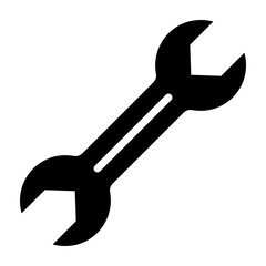 Wrench Vector Glyph Icon Design Design