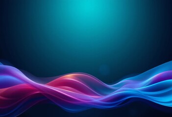 Fototapeta premium Abstract blue background with wavy lines and space for text