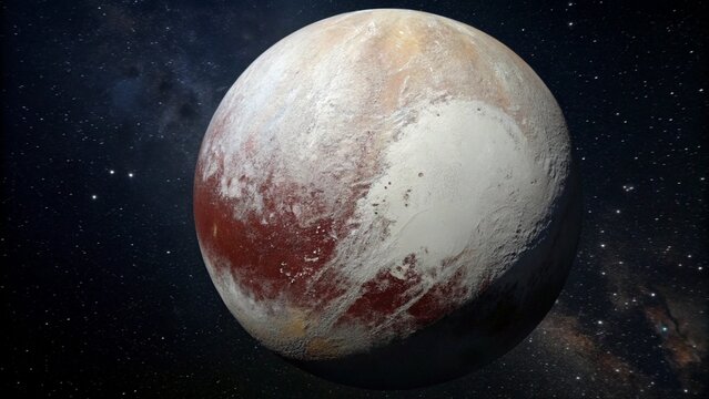 Pluto Planet in Cosmic Space with Kuiper Belt, Cosmos and Astronomy, Universe and Solar System with Planets
