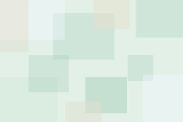 淡い緑の重なり合う四角形の抽象的背景デザイン | Abstract Background with Overlapping Pale Green Squares