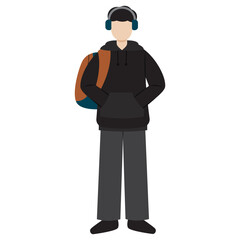 man using headset illustration