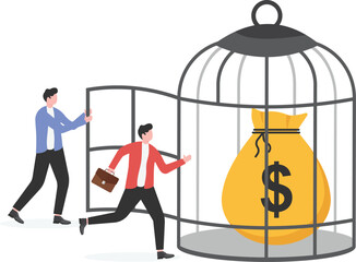 Financial money trap, risk in investment, ponzi scheme or business pitfall concept,
