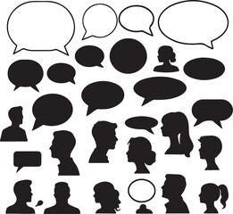 set of speech bubbles