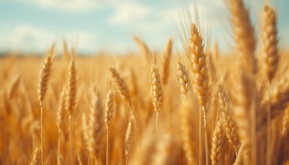 Fototapeta premium Golden Wheat Field: A Serene Summer Harvest