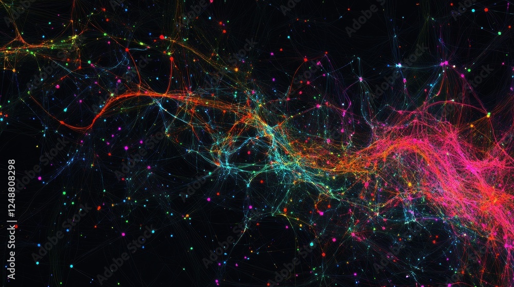 Poster digital brain with neural network connections