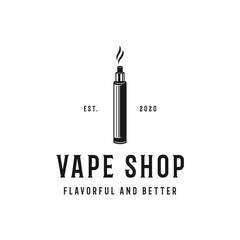Iconic vintage vape and smoke logo design.Logo for business, vape shop and badge.