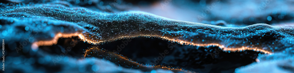 Poster abstract luminous particle surface