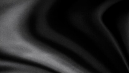 Obraz premium black satin fabric texture with soft light waves and silky folds for luxury design, fashion background, or product mockups
