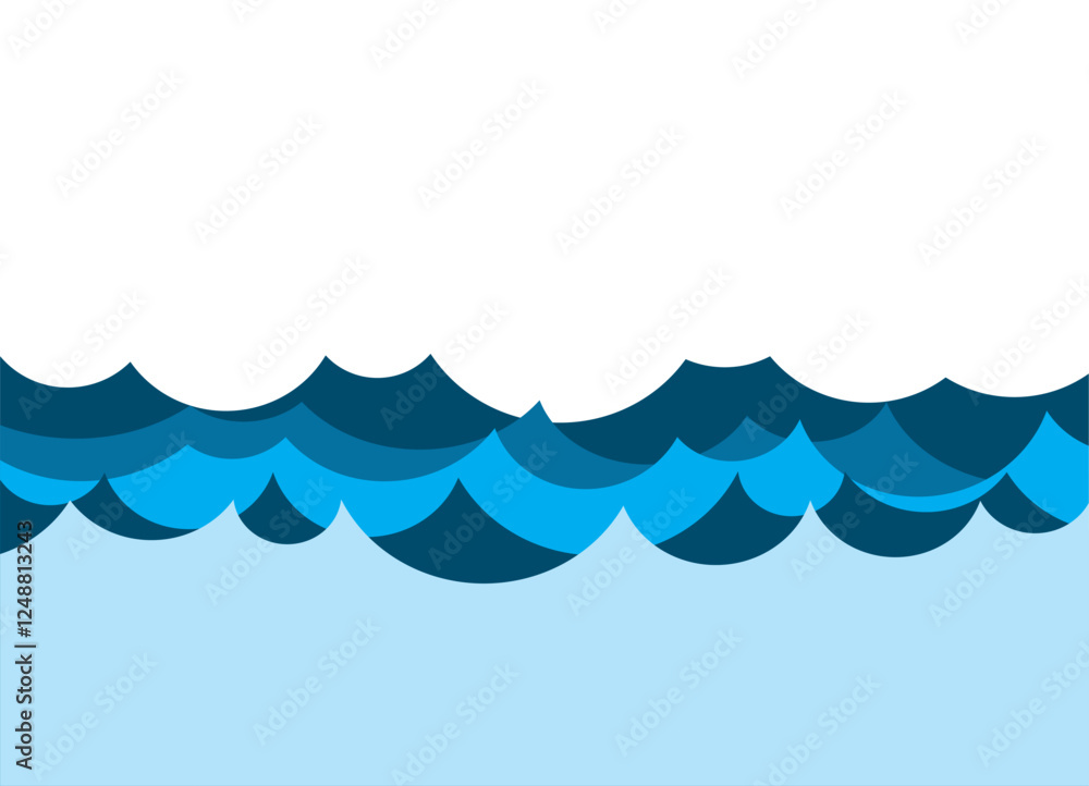 Poster vector blue waves. modern nautical pattern. trendy design element. abstract water. vector background