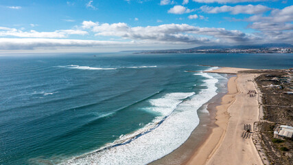 Wide Beach Scene with Lisbon Horizon