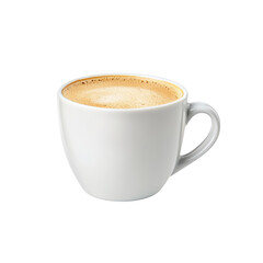 Obraz premium Cup of coffee with cream, isolated on a white background.
