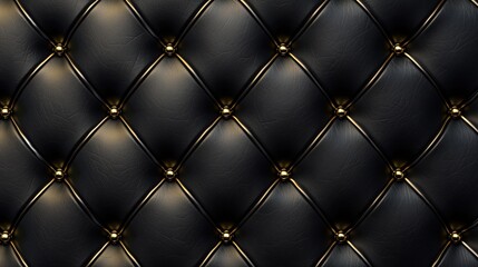 Rich leather surface with quilted diamond patterns and golden accents