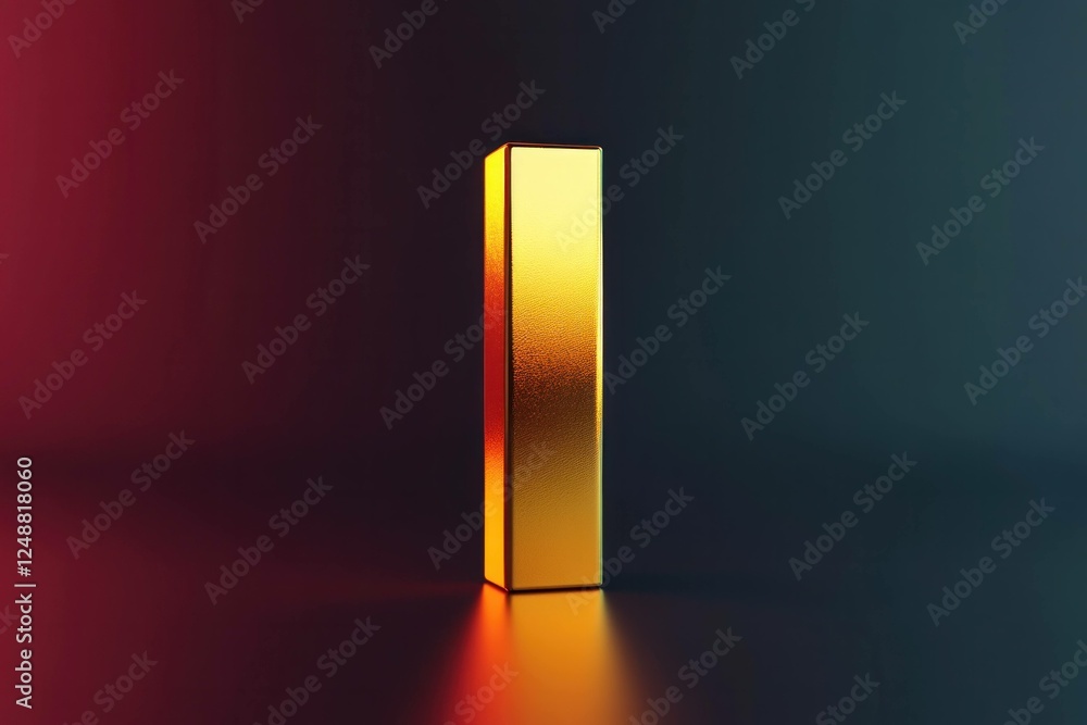 Poster abstract golden geometric shape on a dark gradient background, creating a modern and elegant visual 