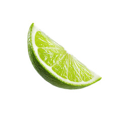 Fresh lime slice on a white isolated background.