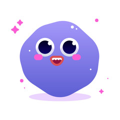 cute monster with flat design vector illustration style. cute cartoons with adorable facial expressions.