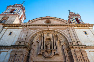 Historic Church Facade with Statue