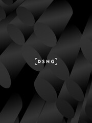 Modern black background with luxury 3d abstract circle pattern.