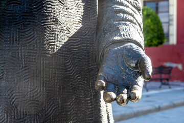 Close-up of Bronze Statue Hand