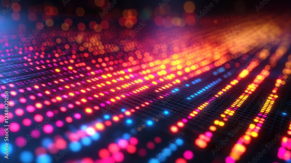 Poster abstract glowing data stream, digital network, technology background