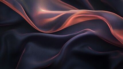 Obraz premium Abstract waves of flowing fabric create an elegant dark texture