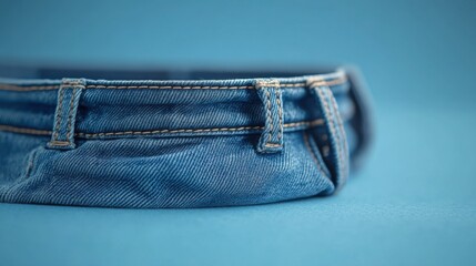 Realistic photography of baggy jeans with pocket on a neutral background for copy space and design use