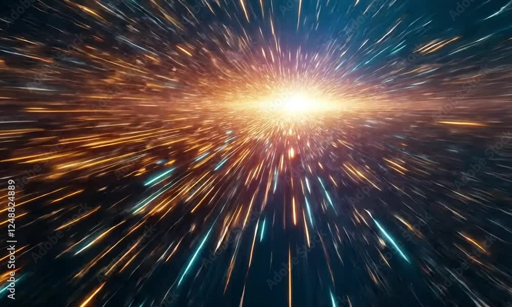 Poster hyperdrive speed animation, journey through hyperspace simulation