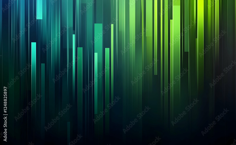 Poster abstract vertical lines gradient background in shades of green and blue creating a vibrant and futur