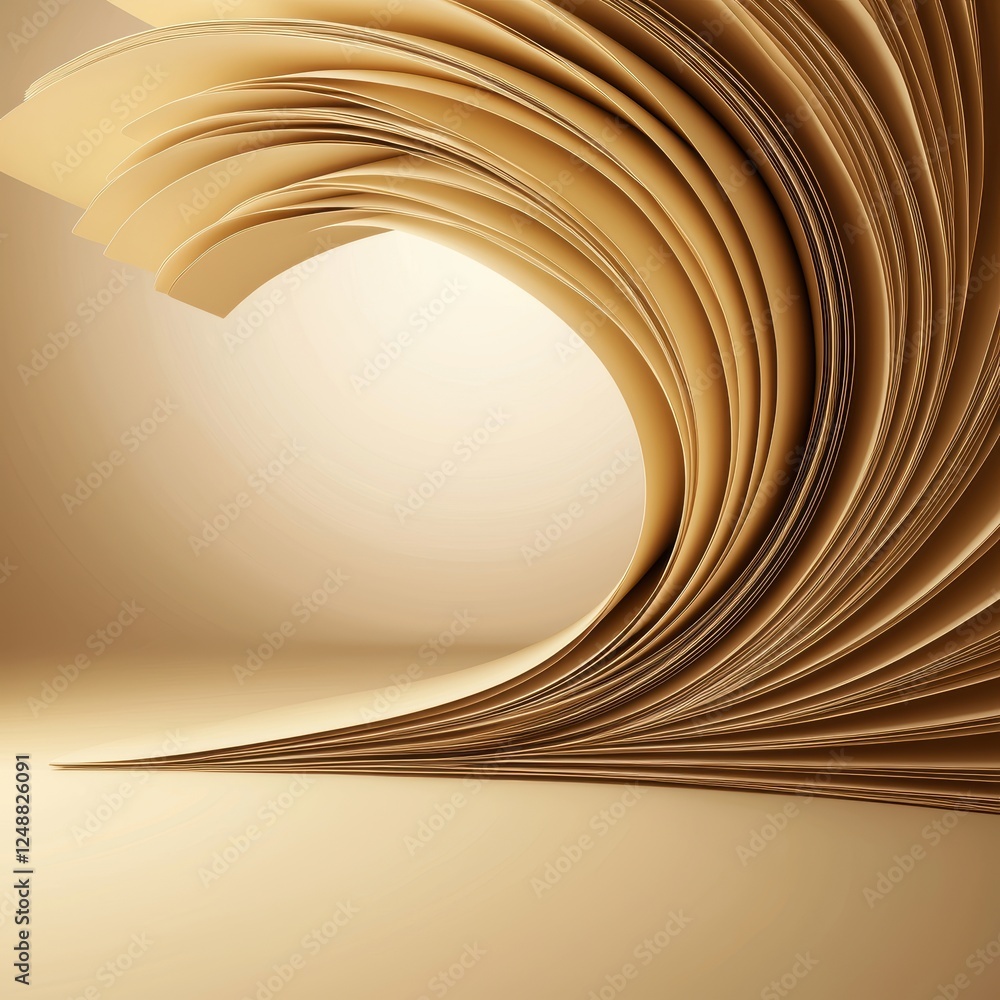 Poster dynamic abstract shapes symbolizing evolution in soft tones and fluid design