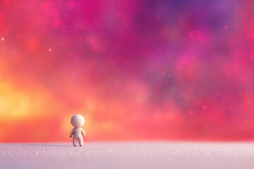 Fototapeta premium Astronaut Celebrates Human Connection in a Beautiful Cosmic Scene of Wonder