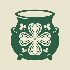 Leprechaun Pot icon. Design element on Saint Patrick's Day theme. Vector illustration