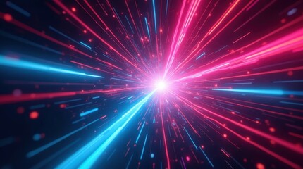 Obraz premium Abstract Neon Light Burst