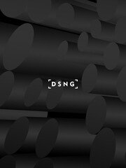 Modern black background with luxury 3d abstract circle pattern.