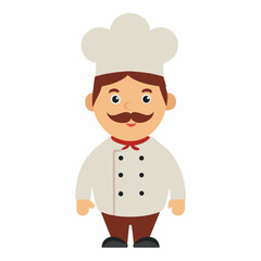 Obraz premium cartoon chef. illustration cook on white background. Vector illustration