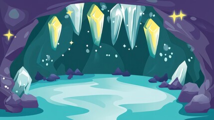 Enchanted Crystal Cave Landscape - A Magical Hidden Realm