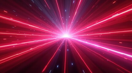 Obraz premium Futuristic Light Speed Effect with Red and Purple Beams