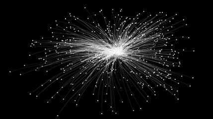 Abstract radial network with multiple light nodes forming a circular pattern