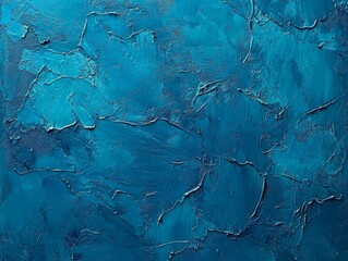 Textured blue paint wall background