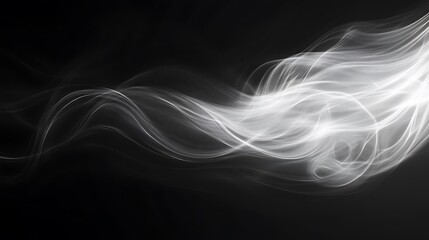 Naklejka premium Abstract dynamic black and white fluid design with soft flowing lines and shapes