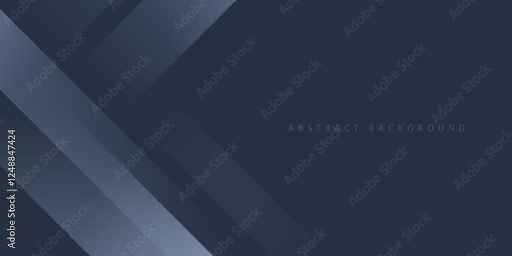 Wall mural dark abstract background. elegant vector banner design with futuristic diagonal grey shape.