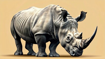 Fototapeta premium Illustration for Save the Rhino Day: Bold and Thoughtful Wildlife Conservation Design