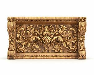 Exquisite wooden panel featuring intricately carved floral ornamentation, showcasing masterful craftsmanship and rich, warm tones in decorative molding
